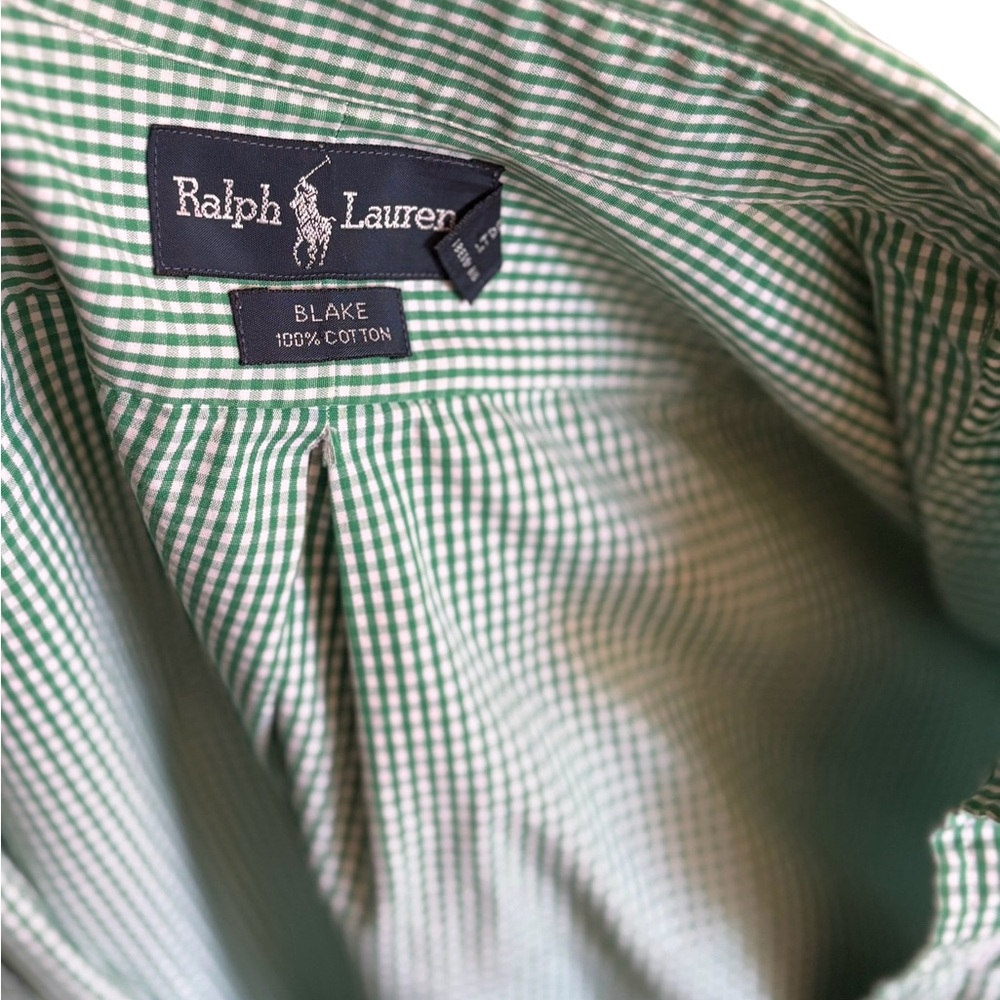 Polo Ralph Lauren Blake, green check long sleeve shirt large - Picture 6 of 9